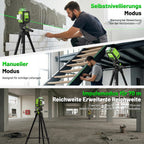 Kreuzlinienlaser 360° grün ST03CG 3D Nivelliergerät mit 152 cm Stativ Magnethalterung selbstnivellierend wiederaufladbar
