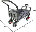Faltbarer Bollerwagen FX-CT700 klappbarer Handwagen mit Bremsen gepolstertem Sitzbereich höhenverstellbarem Griff und 75 kg Traglast