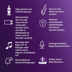 Babyphone mit Kamera WLAN HD 1080p SCD951/26 Nachtsicht Gegensprechfunktion Schrei-Erkennung App Steuerung