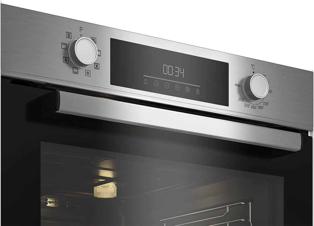 Einbau-Backofen BBIM12300X 60 cm mit 72 Liter Volumen Dampfreinigung 8 Heizarten Edelstahl Multifunktionsofen