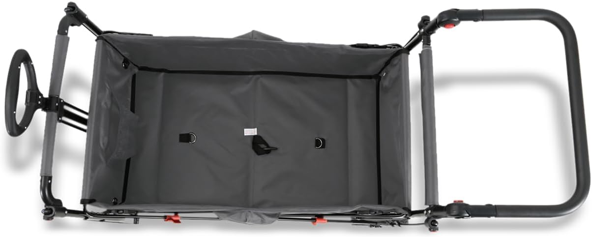 Faltbarer Bollerwagen FX-CT700 klappbarer Handwagen mit Bremsen gepolstertem Sitzbereich höhenverstellbarem Griff und 75 kg Traglast