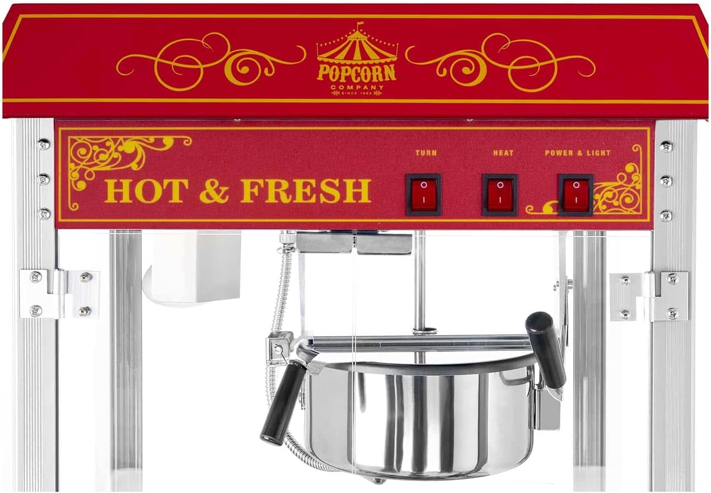 Popcornmaschine 1500W 5 kg/h Retro Design Rot Edelstahl Glas Aluminium kommerzielle Popcorn Maker Maschine