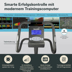 Heimtrainer Ergometer Morpheus Magnetbremssystem 12 kg Schwungmasse 32 Stufen 24 Programme Kinomap App kompatibel 150 kg 144x56x103 cm