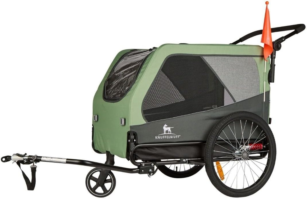 Hundeanhänger Fahrradanhänger Buggy Cruvado bis 45 kg faltbar Stahlrahmen Sicherheitsleine Reflektoren Universalkupplung
