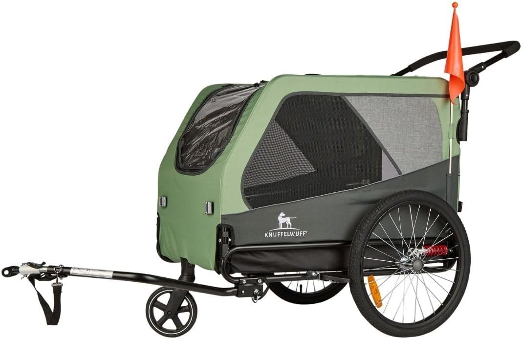 Hundeanhänger Fahrradanhänger Buggy Cruvado bis 45 kg faltbar Stahlrahmen Sicherheitsleine Reflektoren Universalkupplung