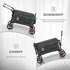 Faltbarer Bollerwagen EA-TR-21830S 225 L bis 150 kg mit Bremse Dach Schiebe- und Ziehgriff 4 Räder