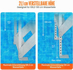 Poolleiter 6 Stufen Aluminiumlegierung FT-06 mit zwei Handläufen rutschfesten Pedalen 250 kg Tragfähigkeit