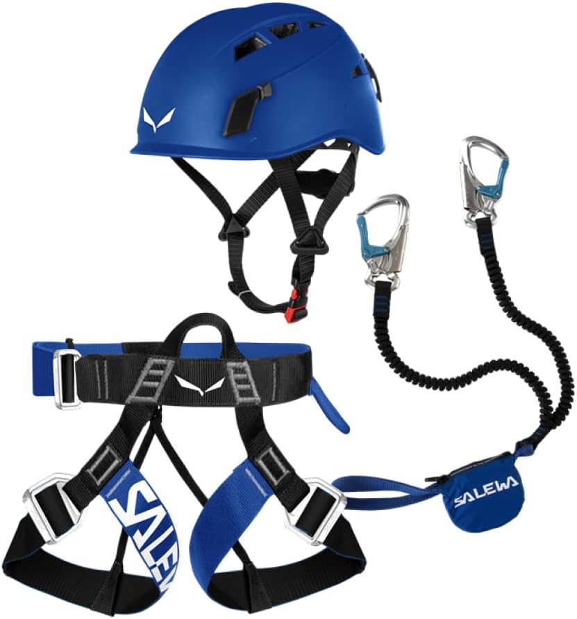 Klettersteig Set Attac Evo Toxo 3.0 Komplettset mit Helm Karabinern und Falldämpfer Einheitsgröße für Klettern