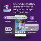 Babyphone mit Kamera WLAN HD 1080p SCD951/26 Nachtsicht Gegensprechfunktion Schrei-Erkennung App Steuerung