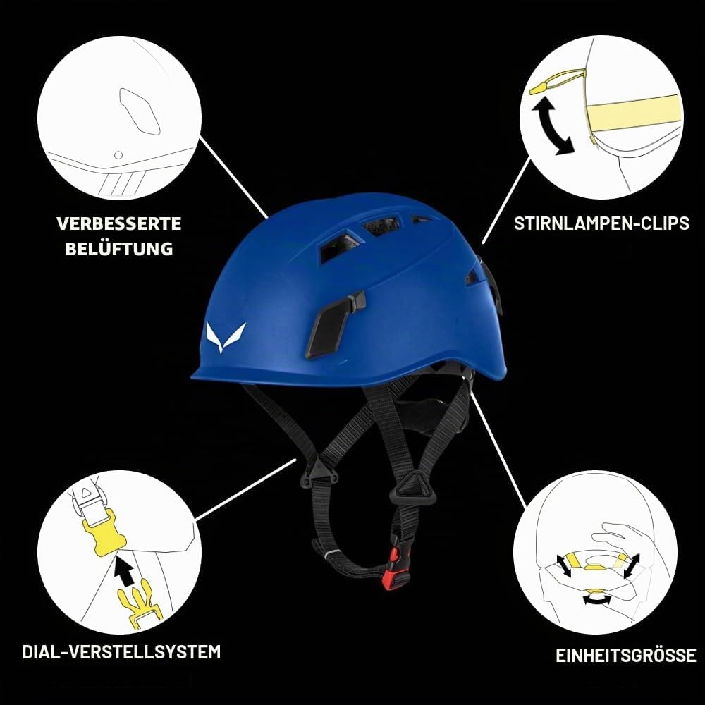 Klettersteig Set Attac Evo Toxo 3.0 Komplettset mit Helm Karabinern und Falldämpfer Einheitsgröße für Klettern