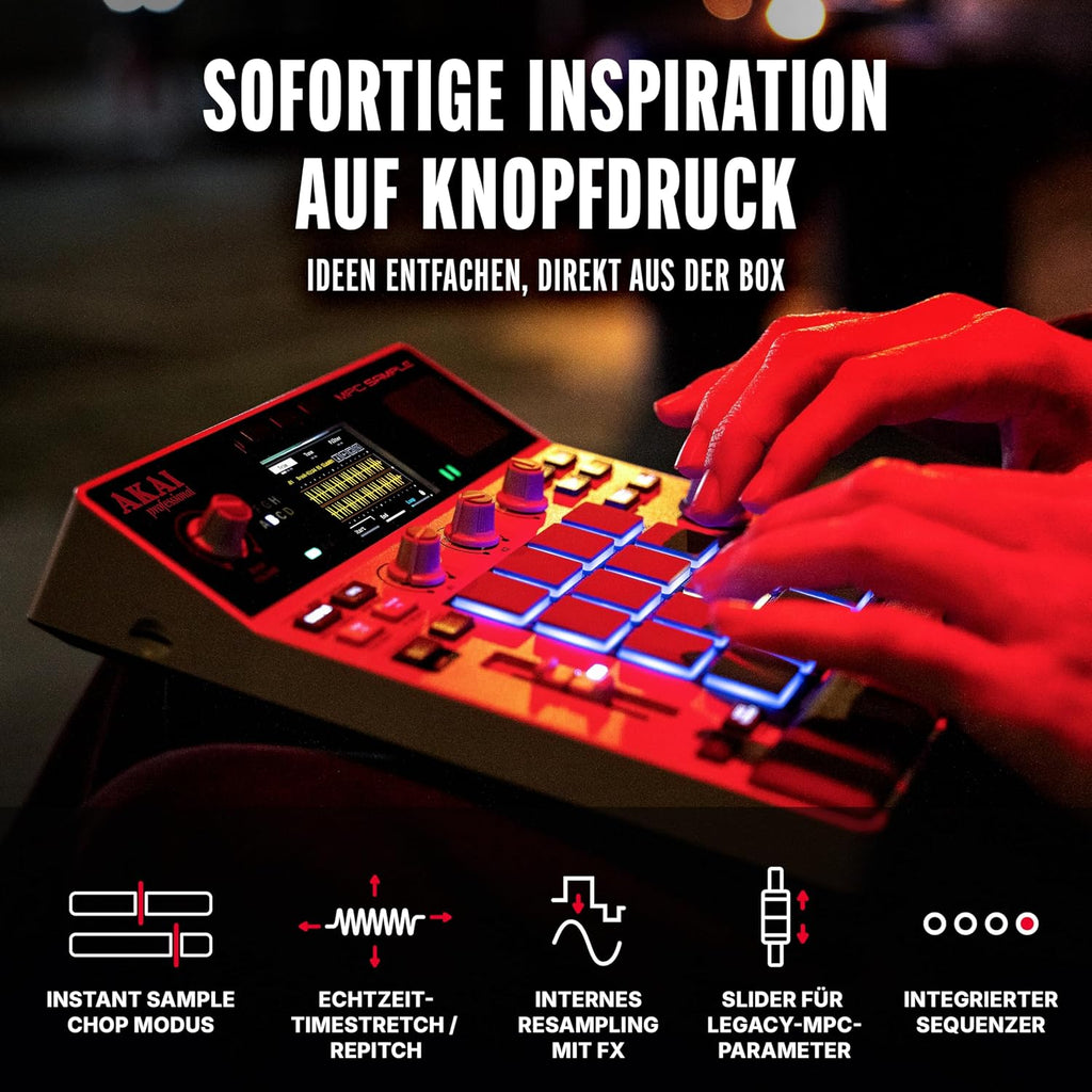 MPC Sample Sampler Sequenzer Effektprozessor MPCSAMPLE mit Akku USB-C Lautsprecher Mikrofon und 16 Pads
