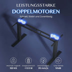 Höhenverstellbares Schreibtischgestell EC5 PRO elektrisch Dual Motor 160 kg Tragkraft 3-fach Teleskop Memory Steuerung LED Anzeige