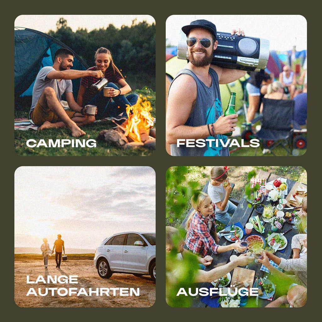 Kompressor Kühlbox PIF-IC40 40 Liter 12V 230V tragbare Kühlbox mit App Steuerung Temperaturregelung und LED Licht für Camping Auto