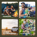 Kompressor Kühlbox PIF-IC40 40 Liter 12V 230V tragbare Kühlbox mit App Steuerung Temperaturregelung und LED Licht für Camping Auto