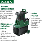 Turbinenhäcksler AXT 25 TC 2500W Gartenhäcksler Holz und Gartenabfälle 53L Fangbox 45mm Aststärke