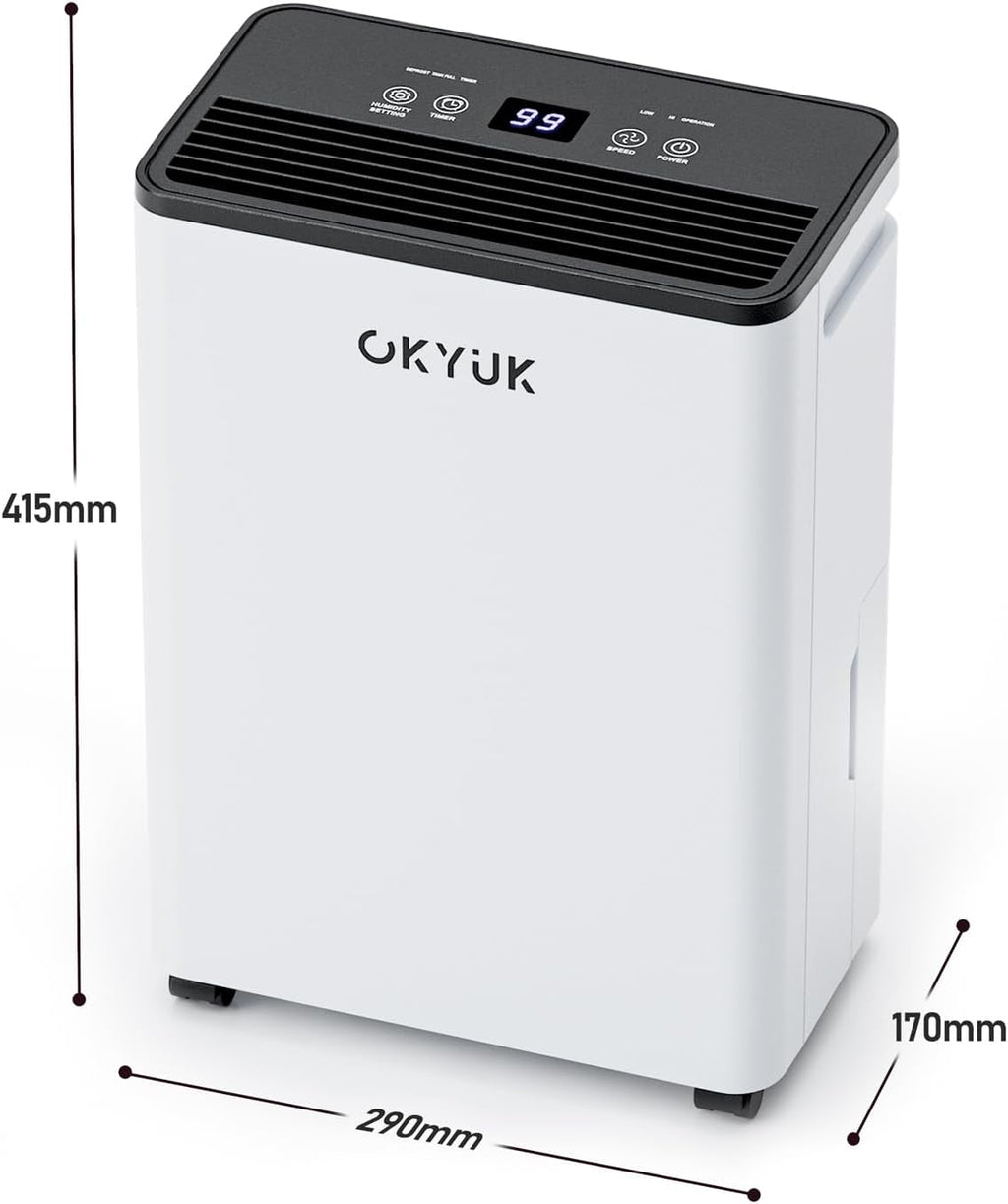 Elektrischer Luftentfeuchter 12L PD12R-03DE mit Digitalanzeige 2,5L Wassertank Timer und automatischer Abschaltung