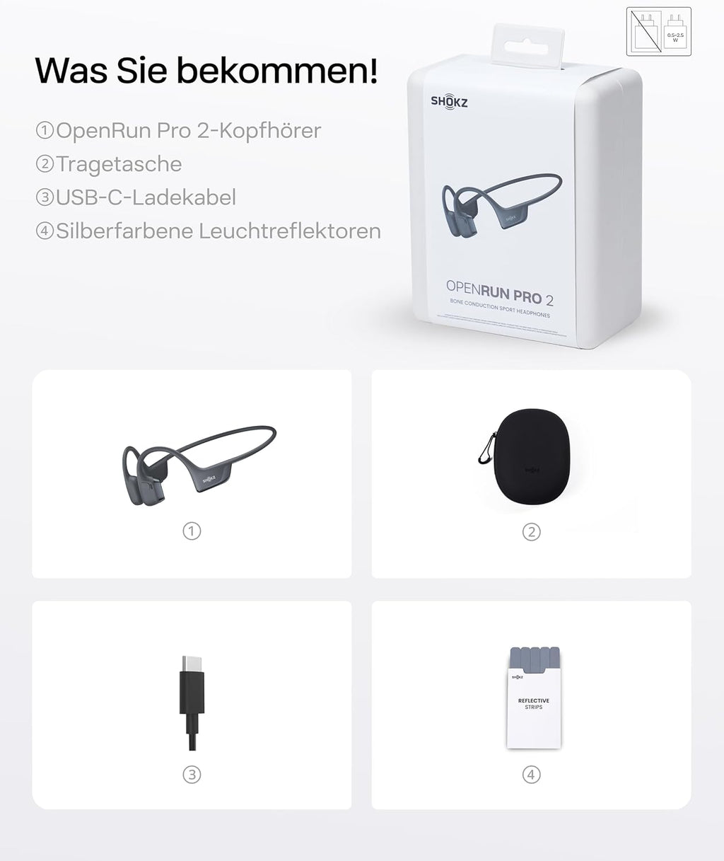 Knochenschall Open-Ear Kopfhörer S820 Bluetooth 5.3 Sport IP55 12 Std Wiedergabe USB-C Schnellladung Mikrofon