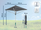 Wäschespinne LinoProtect 400 mit wasserdichtem Dach Aluminium Wäscheständer Outdoor 40m Leine inkl Bodenhülse