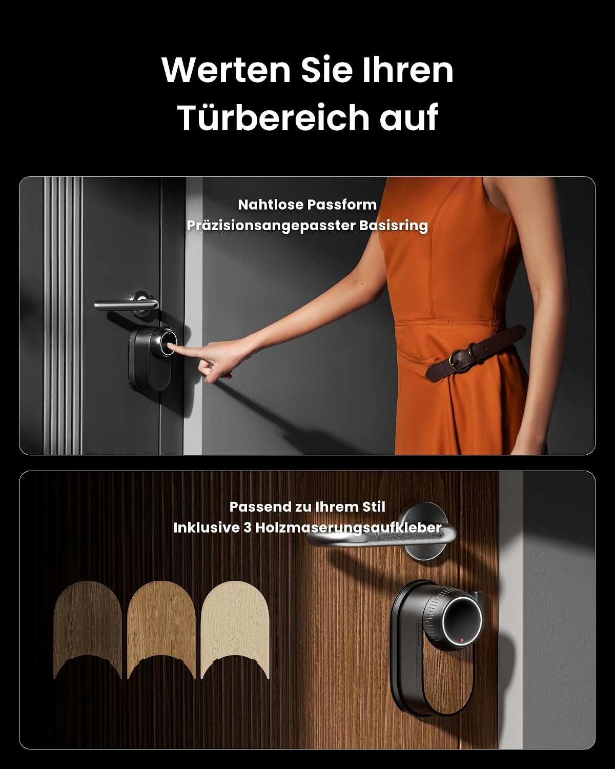 Smart Türschloss Lock Ultra mit Fingerabdruck Keypad Passcode Smartphone App Matter kompatibel 9 Monate Akku