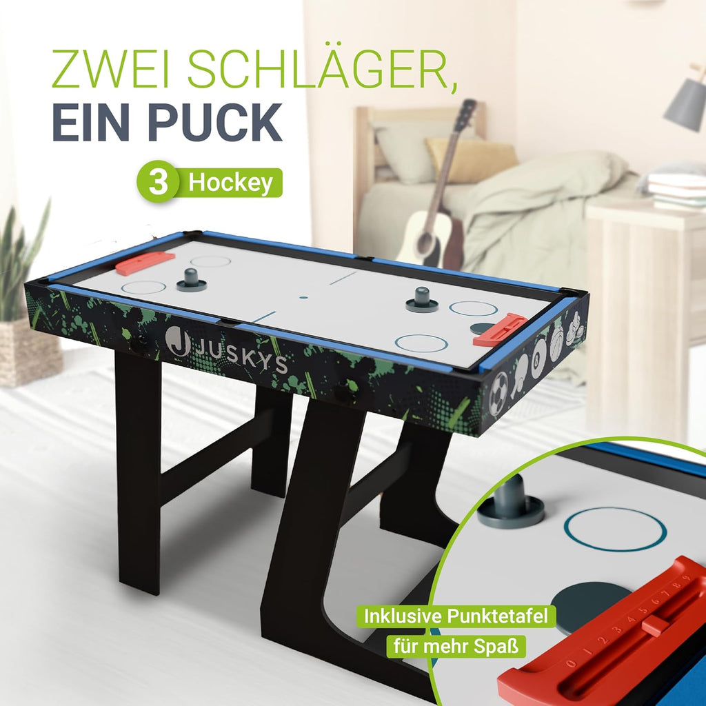 Multifunktionaler Spieltisch 5-in-1 klappbar mit Tischtennisplatte Tischkicker Billardtisch Hockey Basketball Modell 24875
