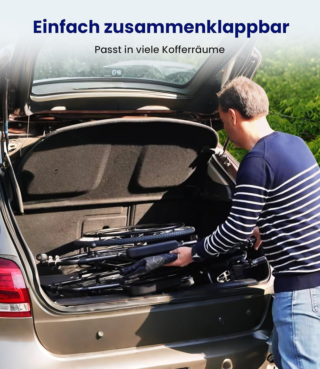 Faltbarer Rollstuhl U31 17kg bis 150kg Transportrollstuhl klappbar Selbstantrieb Doppelbremsen pannensichere Reifen Hellgrau