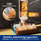 Nass Trockensauger Floor One Stretch S6 180° Flachdesign 13 cm Liegehöhe FlashDry Selbstreinigung 40 Min Akkulaufzeit
