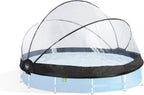 Poolabdeckung für Rundpools 12ft/360cm 30.80.12.70 PE Poolüberdachung Ø366 cm transparente Abdeckung mit robuster Konstruktion