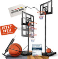 Basketballkorb Outdoor höhenverstellbar 135-305 cm freistehender Basketballständer mit Basketball Größe 7 und Ballpumpe BWS2024