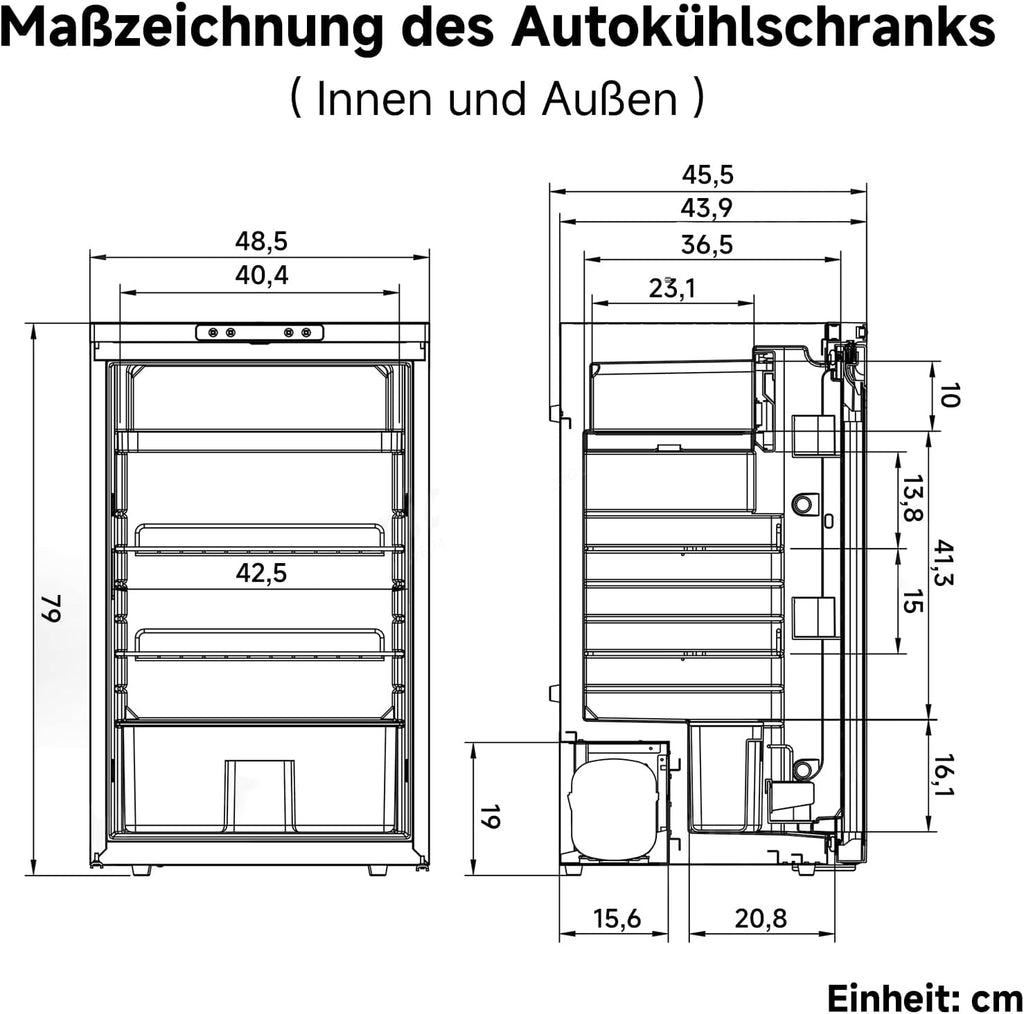 Kompressor Kühlbox 83L AAOBOSI 12V 24V Auto Kühlschrank mit APP Steuerung LED Beleuchtung für Wohnmobil LKW Boot Camping