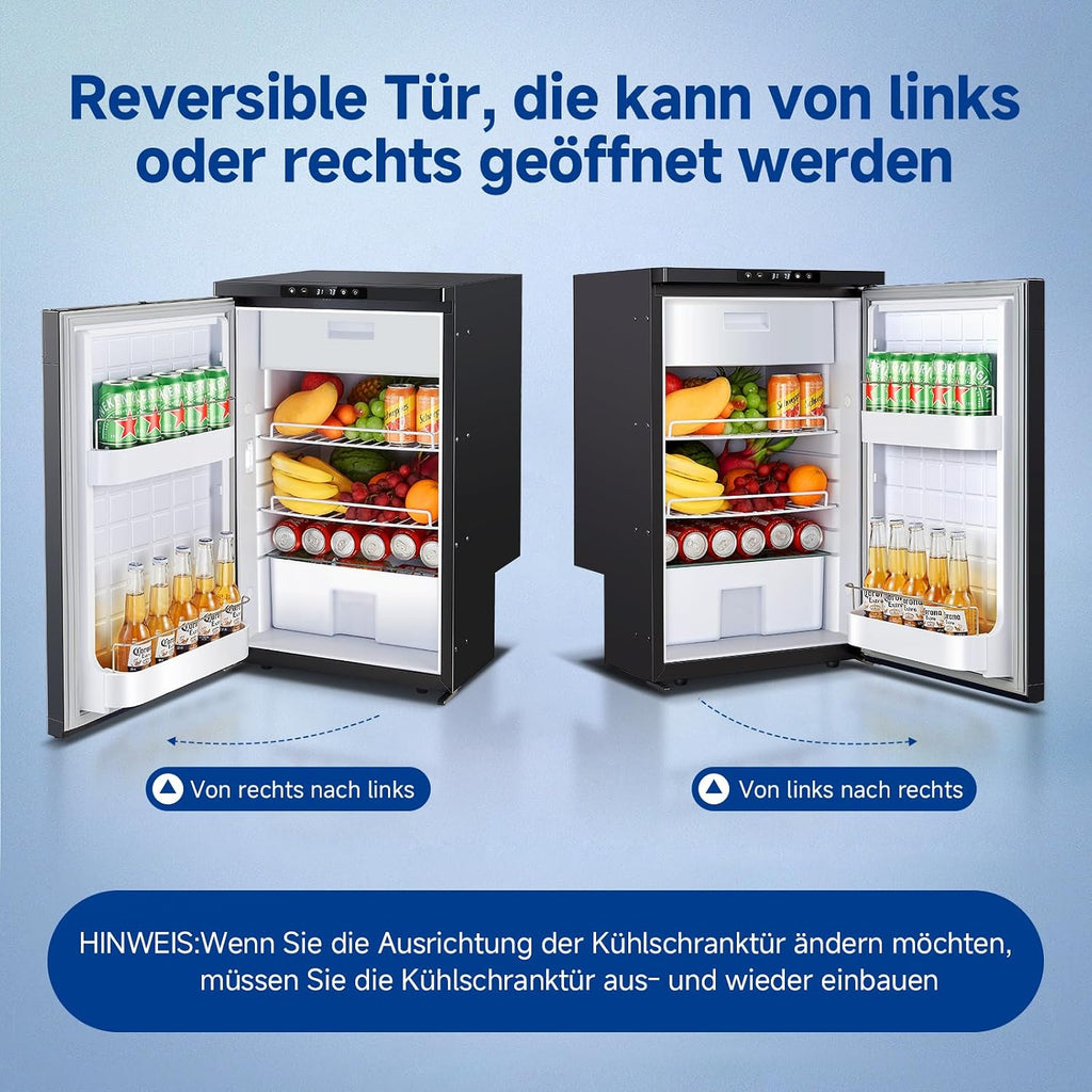 Kompressor Kühlbox 83L AAOBOSI 12V 24V Auto Kühlschrank mit APP Steuerung LED Beleuchtung für Wohnmobil LKW Boot Camping