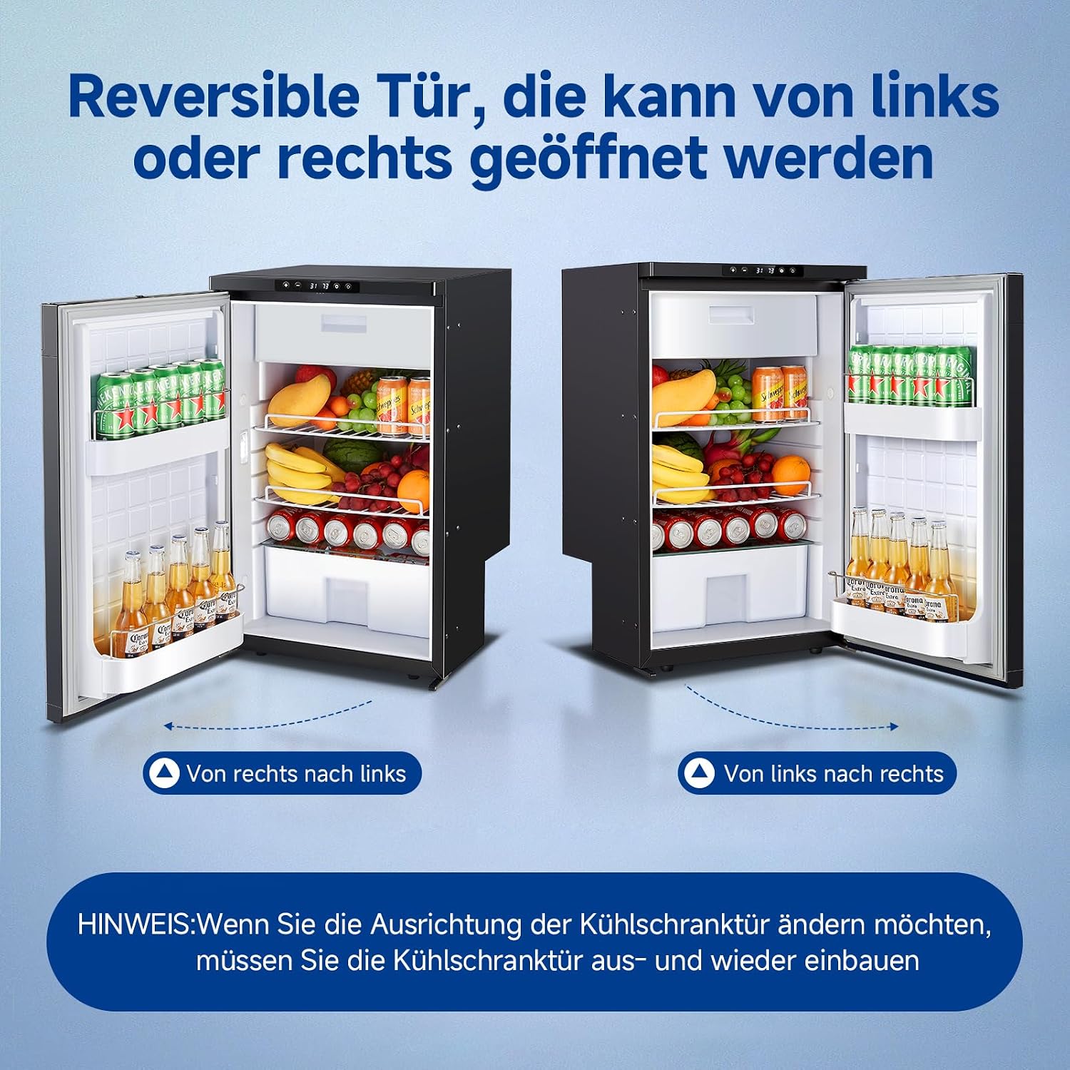 Kompressor Kühlbox 83L AAOBOSI 12V 24V Auto Kühlschrank mit APP Steuerung LED Beleuchtung für Wohnmobil LKW Boot Camping
