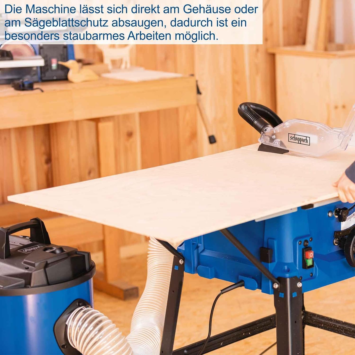 Tischkreissäge HS100S 2000W 230V mit 250mm Sägeblatt Schnitthöhe 85mm Tischverbreiterungen Untergestell