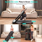 Klappbares Laufband für Zuhause und Büro CS-WP9 bis 12 kmh LED Anzeige Bluetooth App Steuerung 1400W Motor 123.8x58.7x10.2 cm