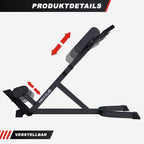 Rückentrainer Hyperextension 600079-00019-0001 verstellbar bis 150 kg mit Beinfixierung und Haltegriffen