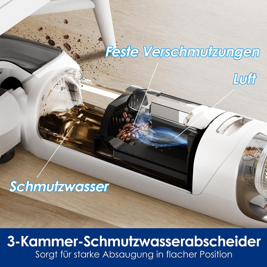 Nass Trockensauger Floor One Stretch S6 180° Flachdesign 13 cm Liegehöhe FlashDry Selbstreinigung 40 Min Akkulaufzeit