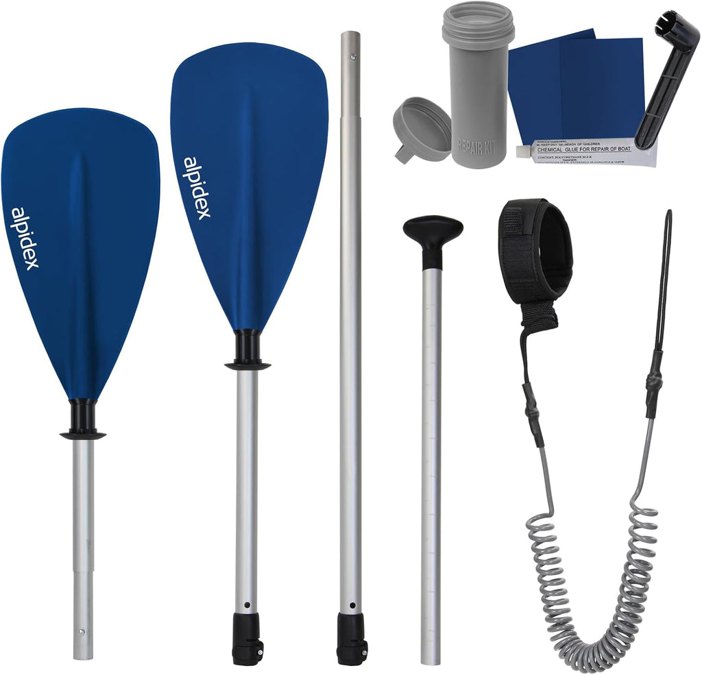 Aufblasbares SUP Board Set 305 x 76 x 15 cm Stand Up Paddle Board bis 150 kg mit Paddel Luftpumpe Finnen Tasche