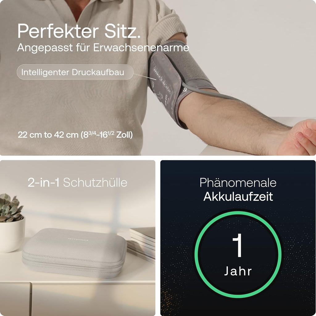 Oberarm Blutdruckmessgerät BPM Vision 2-in-1 Blutdruckmessung und EKG WLAN Bluetooth Synchronisation mit Manschette