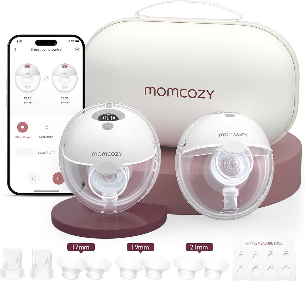 Handsfree Doppel Milchpumpe M5 Smart App Steuerung tragbar 2er Set 3 Modi 9 Stufen wiederaufladbar Grau