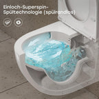 Dusch WC Hänge WC spülrandlos Bidet Funktion HB-L01U-GE integrierte Düse Kalt Warm Wasser Wandmontage 49x36x36 cm