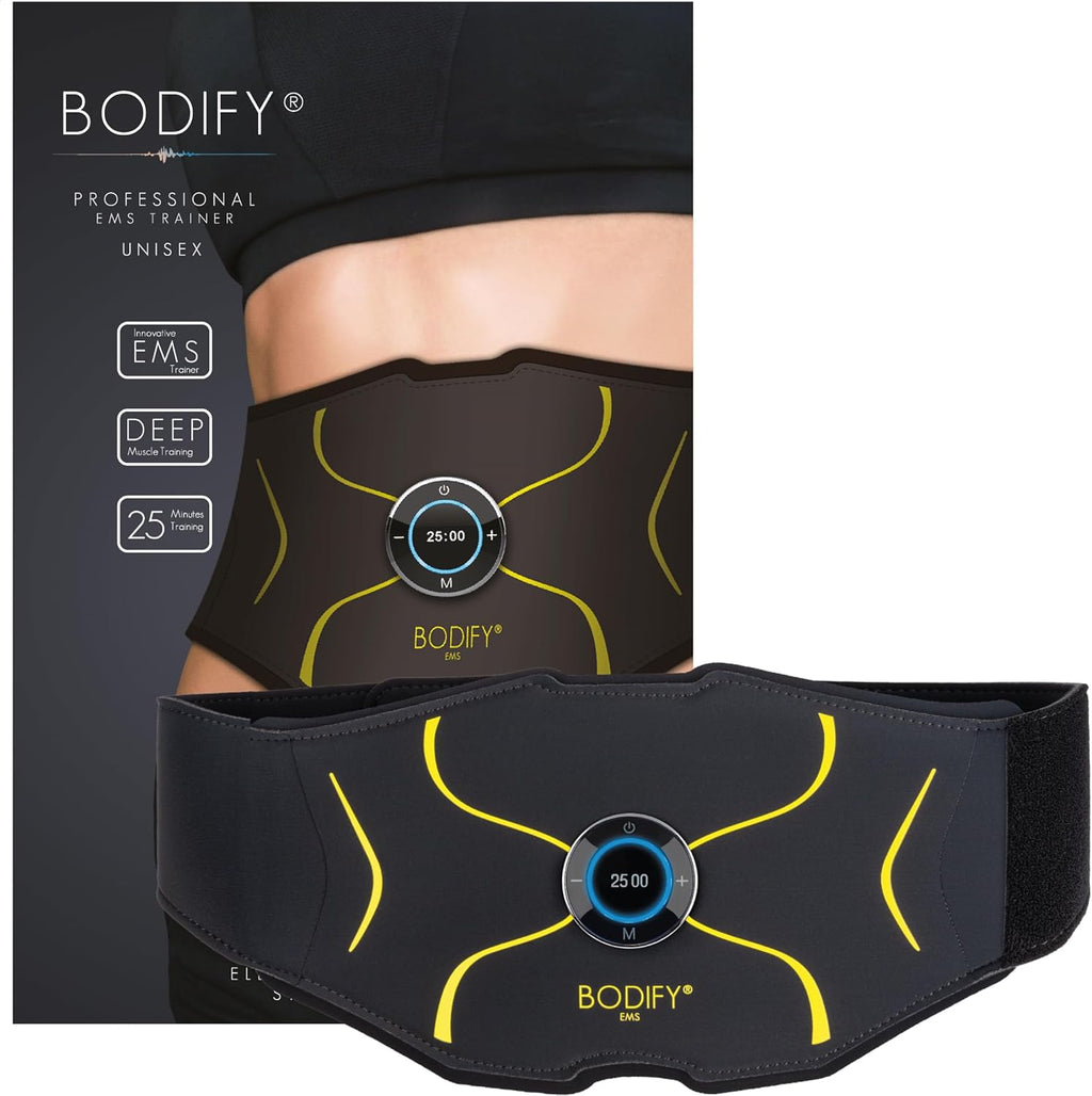EMS Bauchtrainer Max Muskelstimulator mit Controller Ladekabel und Verlängerungsgurt für Bauchmuskeltraining