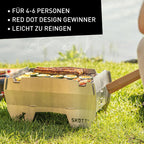 Faltbarer Steck Gas Camping Grill Edelstahl Outdoor Grill für EN417 Kartuschen 21x33x17 cm 3,3 kg SK100