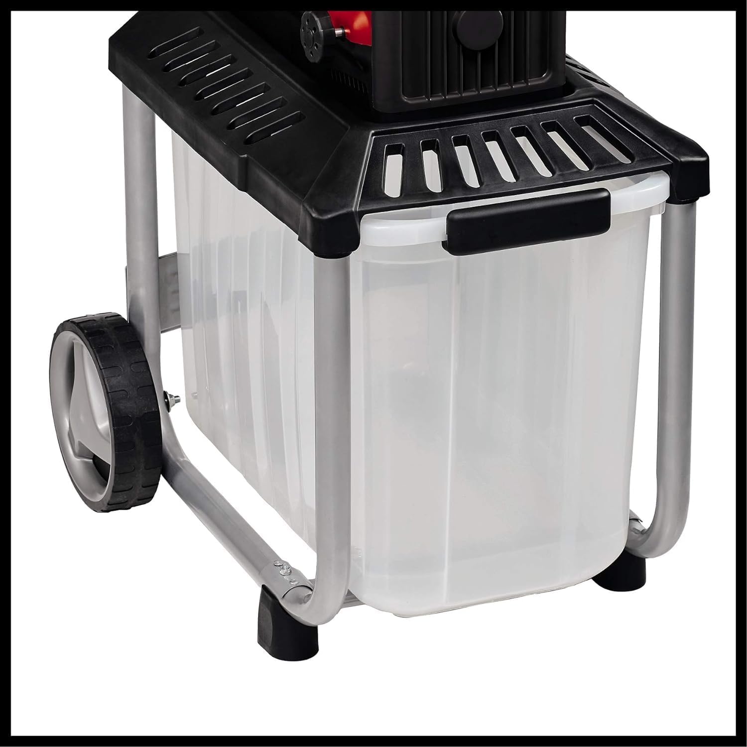 Elektro Leisehäcksler GC-RS 60 CB 2800W mit Schneidwalze für Äste bis 45 mm und transparenter 60 L Fangbox