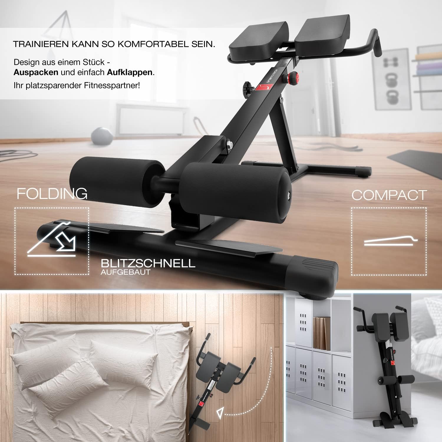 Bauch und Rückentrainer BRT150 6in1 Multifunktions Hantelbank verstellbar für Krafttraining zuhause bis 130 kg