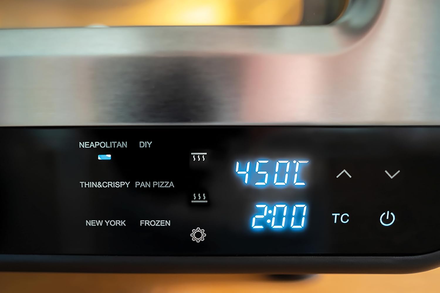 Elektrischer Pizzaofen LUIGI 68816 Edelstahl 450°C Pizzastein 1700W 9,7L kompakter Ofen für schnelle Pizza Backzeit