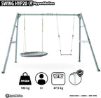Doppelschaukel mit Stahlgestell ZEST SWING HYP2014 180 kg Belastbarkeit mit Nestschaukel und Hängematte für Garten