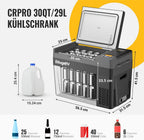 Kompressor Kühlbox CRPRO 29L 12V 24V 230V -22°C bis 10°C Auto Kühlschrank für Auto Camping Reisen