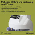 Münzzähler und Sortierer für Euro Münzen 1250 automatischer Münzsortierer und Geldzählmaschine Modell 948358 kabelgebunden