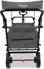 Faltbarer Bollerwagen FX-CT700 klappbarer Handwagen mit Bremsen gepolstertem Sitzbereich höhenverstellbarem Griff und 75 kg Traglast