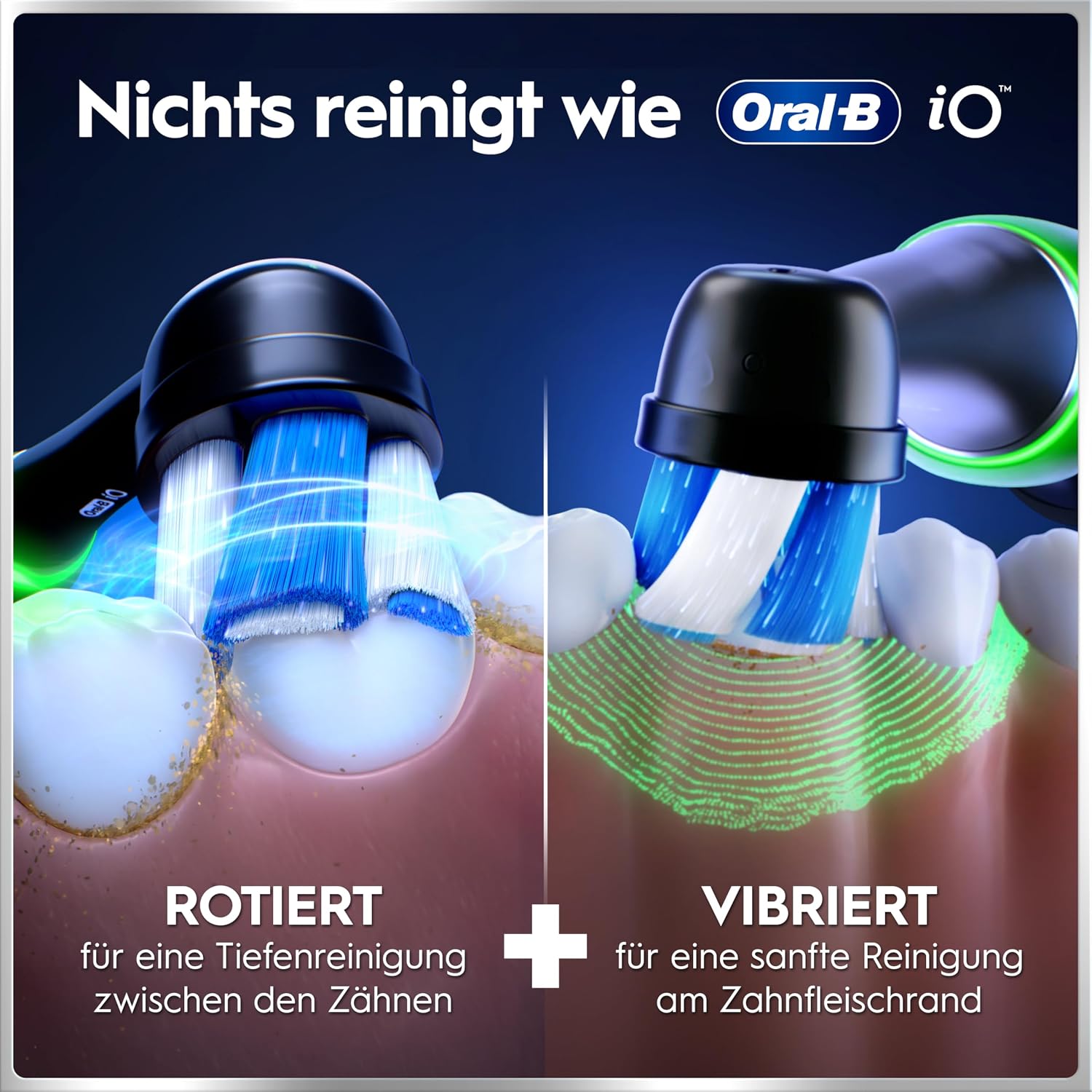 Elektrische Zahnbürste iO Series 6 Plus Edition mit 3 Aufsteckbürsten 5 Putzmodi Reiseetui wiederaufladbar Schwarz