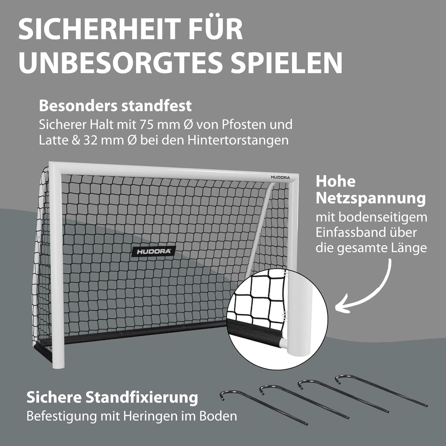 Fußballtor Outdoor Trainingstor Garten wetterfest standfest engmaschiges Netz 120 180 240 300 cm